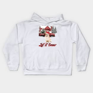 Corgi Dog Let It Snow Tree Farm Red Truck Christmas Kids Hoodie